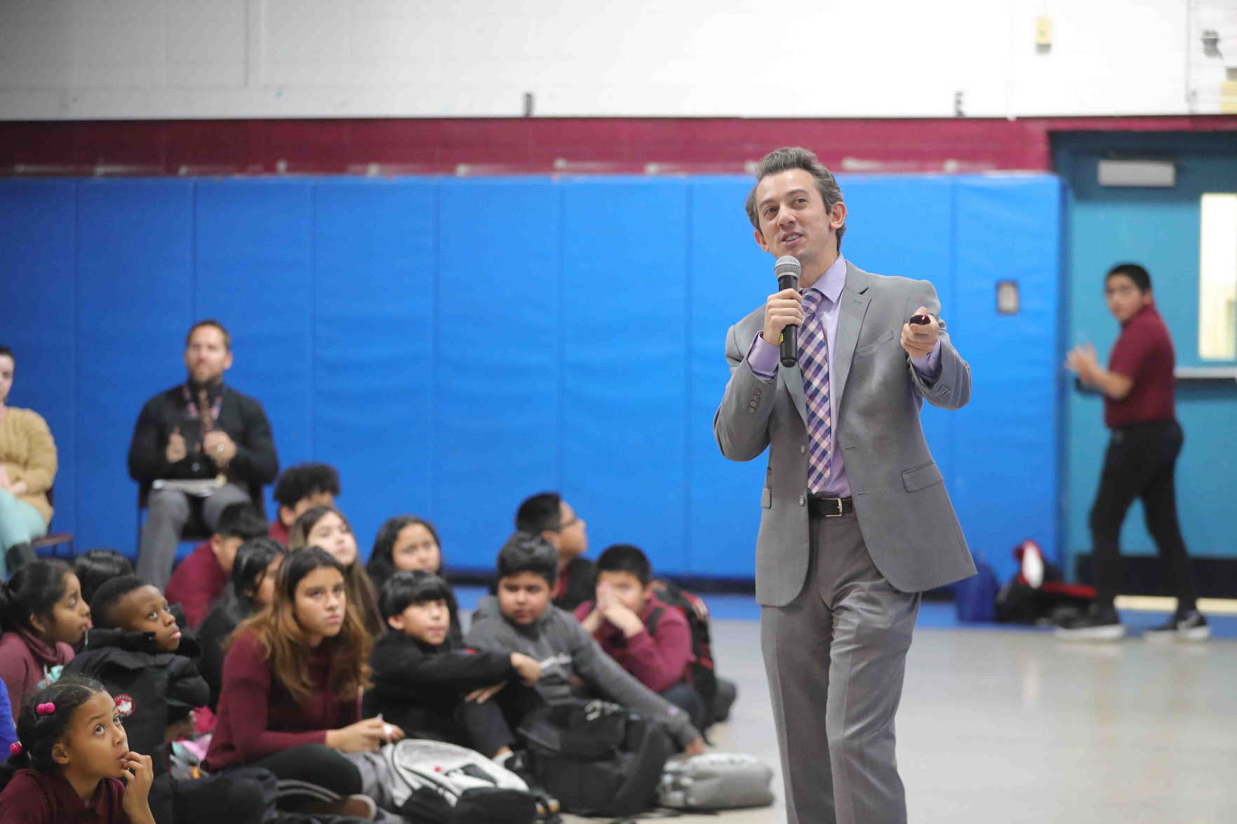 Meteorologist Joe Martucci at South Main School